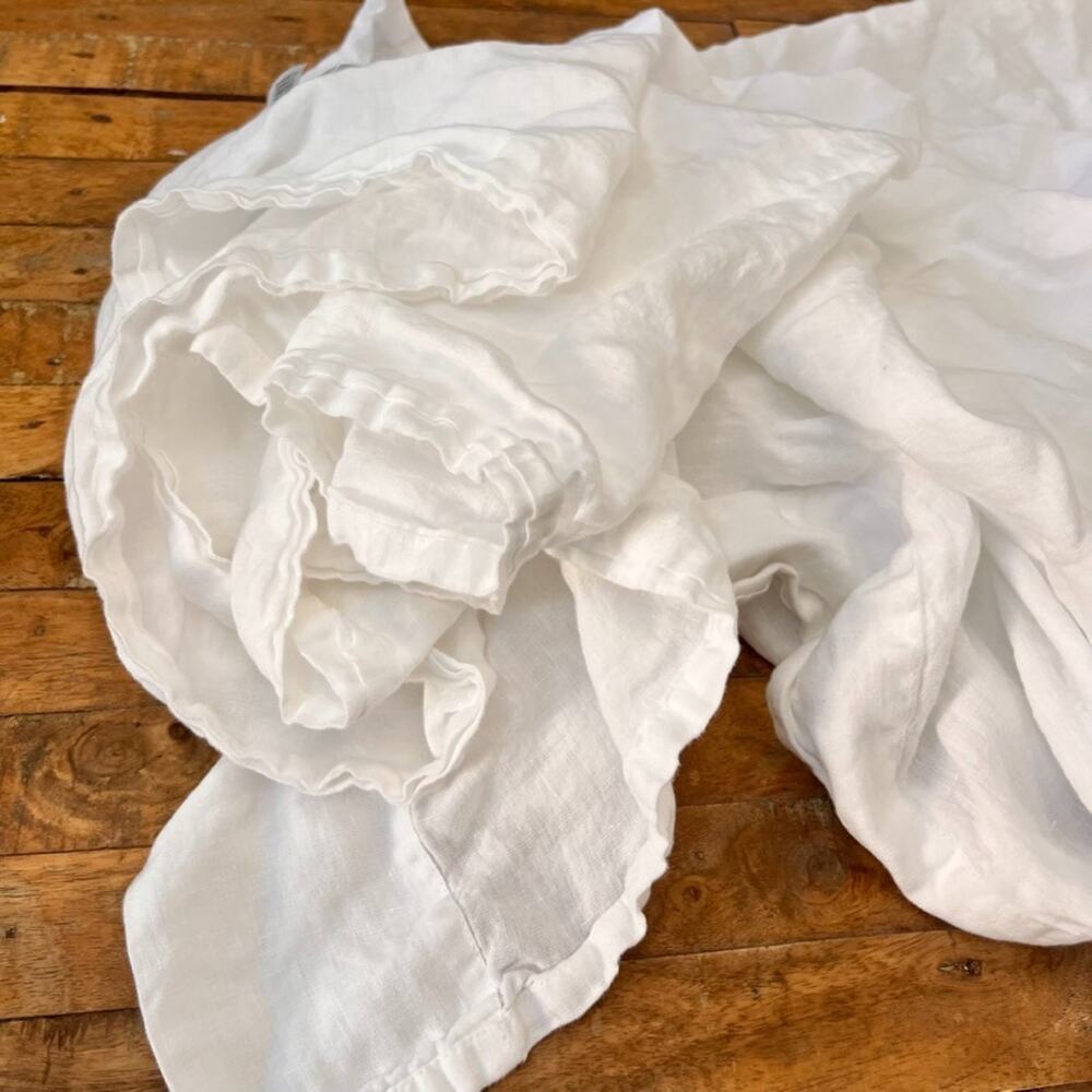 The Threadery Washed Linen Flat Sheet 109" x 113" - Picture 6 of 10